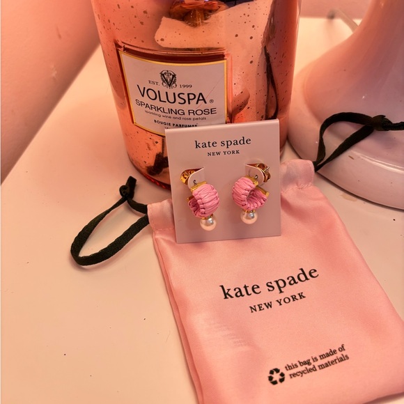 Kate Spade Francesca Raffia Mini Hoops - Picture 5 of 5